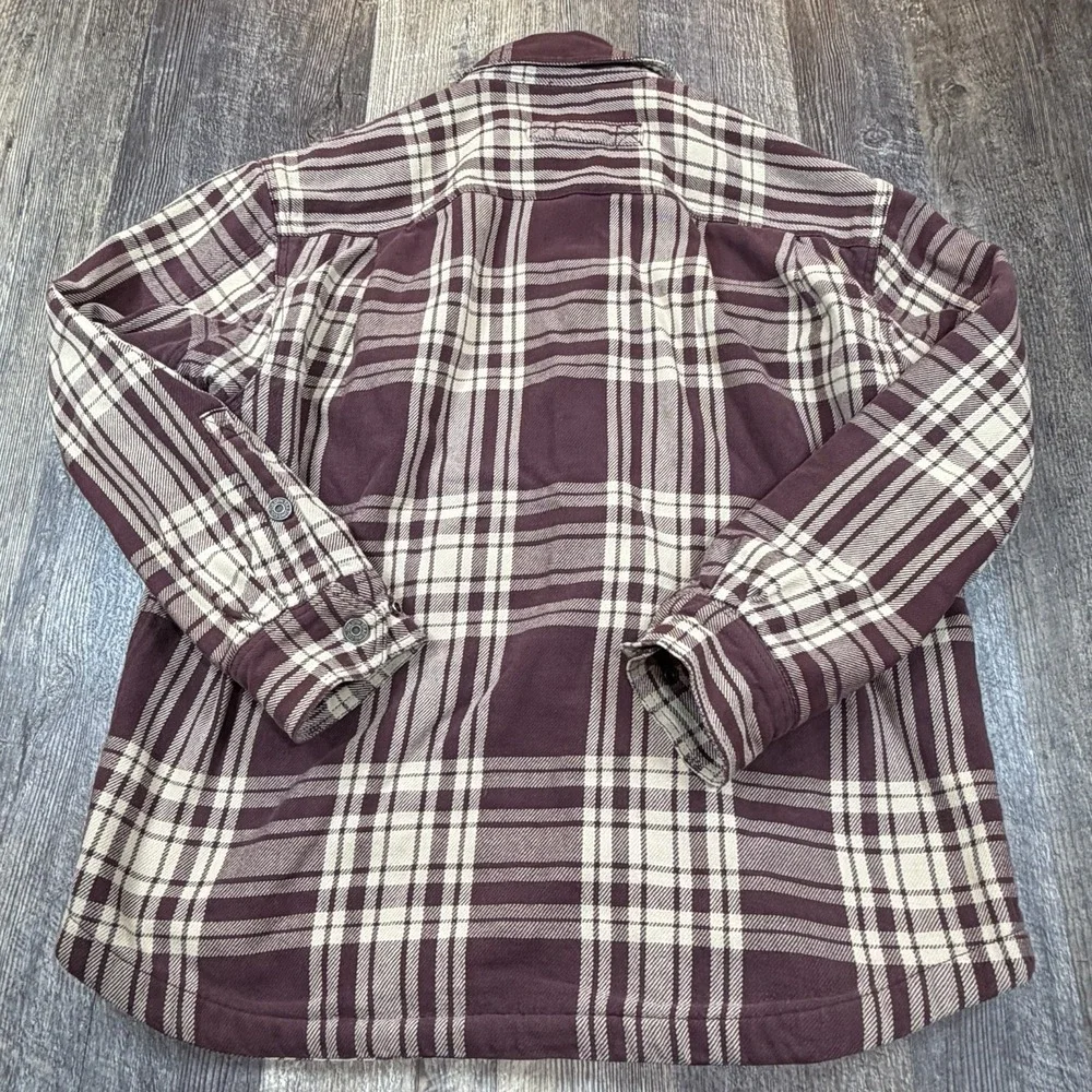 Duluth Trading Co Relaxed Fit Fleece‎ Lined Plaid Shirt Jacket Men's Large
